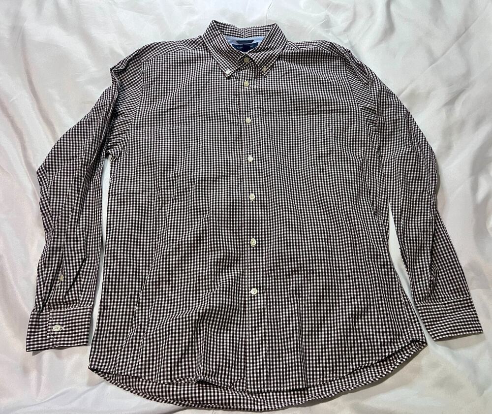 Tommy Hilfiger Men's Plaid Dress Shirt Long Sleeve Size L